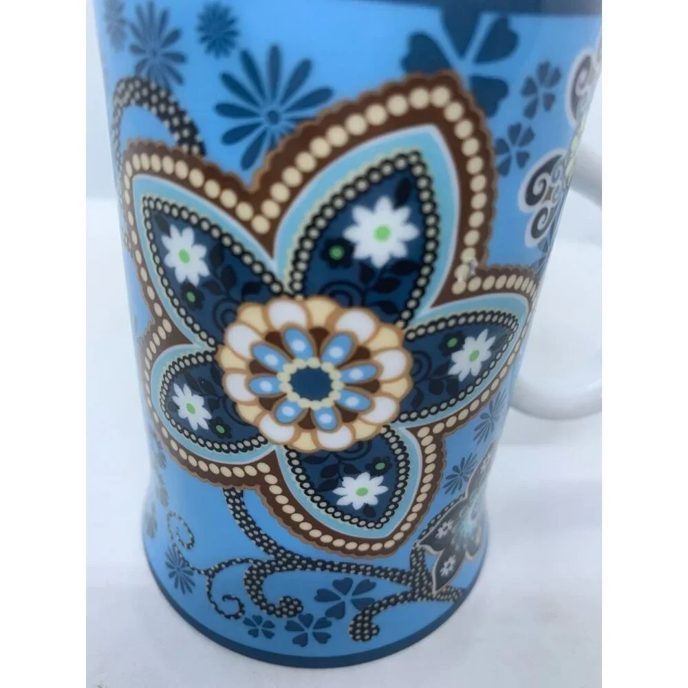 Vera Bradley Bali Blue Porcelain Coffee Cup Mug Retired Design - Picture 9 of 12